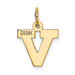 14K Yellow Gold Small Block Initial Letter V Charm Pendant - (B13-373)