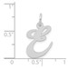 14K White Gold Medium Fancy Script Letter Initial E Charm Pendant - (B13-467)