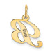 14K Yellow Gold Small Fancy Script Initial Letter B Charm - (B13-507)