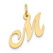 14K Yellow Gold Small Fancy Script Initial Letter M Charm - (B13-541)