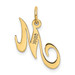 14K Yellow Gold Small Fancy Script Initial Letter M Charm - (B13-541)