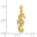 14K Yellow Gold Polished Filigree Seahorse Pendant - (B14-358)