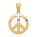 14K Yellow Gold Polished Peace Sign Circle Pendant - (B14-363) 14K Yellow Gold Polished Peace Sign Circle Pendant - (B14-363)