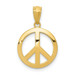 14K Yellow Gold Polished Peace Sign Circle Pendant - (B14-363) 14K Yellow Gold Polished Peace Sign Circle Pendant - (B14-363)