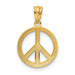 14K Yellow Gold Polished Peace Sign Circle Pendant - (B14-363) 14K Yellow Gold Polished Peace Sign Circle Pendant - (B14-363)