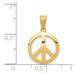 14K Yellow Gold Polished Peace Sign Circle Pendant - (B14-363) 14K Yellow Gold Polished Peace Sign Circle Pendant - (B14-363)