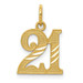 14K Yellow Gold Diamond-cut 21 Pendant - (B14-372)
