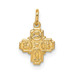 14K Yellow Gold Solid Polished Tiny 4-Way Medal - (B14-504)