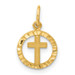 14K Yellow Gold Eternal Life Cross Charm - (A82-853)