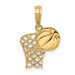 14K Yellow Gold Basketball Hoop and Ball Pendant - (A83-555) 14K Yellow Gold Basketball Hoop and Ball Pendant - (A83-555)