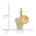 14K Yellow Gold Basketball Hoop and Ball Pendant - (A83-555) 14K Yellow Gold Basketball Hoop and Ball Pendant - (A83-555)