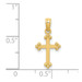 14K Yellow Gold Budded Cross Charm - (A83-583)