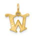14K Yellow Gold Solid Satin Diamond-cut Fancy Initial Letter W Charm - (A83-865)