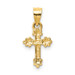 14K Yellow Gold Tiny Budded Cross Charm - (A84-649)