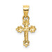 14K Yellow Gold Tiny Budded Cross Charm - (A84-649)