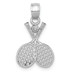 14K White Gold Double Tennis Racquet Charm - (A85-332)