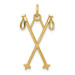 14K Yellow Gold Ski Poles Charm - (A85-369) 14K Yellow Gold Ski Poles Charm - (A85-369)