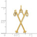 14K Yellow Gold Ski Poles Charm - (A85-369) 14K Yellow Gold Ski Poles Charm - (A85-369)
