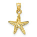 14K Yellow Gold Starfish Pendant 20mm length - (A85-457)