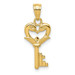 14K Yellow Gold Swans Key Pendant - (A85-775)