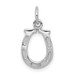 14K White Gold Solid Polished Horseshoe Charm - (A86-166)
