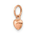 14K Rose Gold Solid Polished 3-Dimensional Small Heart Charm - (A86-248)
