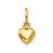 14K Yellow Gold Solid Polished Plain Puffed Heart Charm - (A86-323)