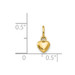 14K Yellow Gold Solid Polished Plain Puffed Heart Charm - (A86-323)