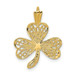 14K Yellow Gold Filigree Shamrock Charm - (A86-960)