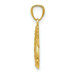 14K Yellow Gold Polished & Textured Moon & Stars Pendant - (A87-121)