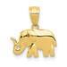 14K Yellow Gold Polished Elephant Pendant - (A87-194)