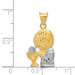 14K Yellow Gold Two-tone Satin & Polished Diamond-cut Boy Communion Pendant - (A87-337) 14K Yellow Gold Two-tone Satin & Polished Diamond-cut Boy Communion Pendant - (A87-337)