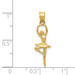 14K Yellow Gold Polished Small Ballerina Pendant - (A87-348)