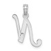 10K White Gold Polished N Script Initial Charm Pendant - (A88-410)