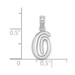 10K White Gold Polished O Script Initial Charm Pendant - (A88-416)