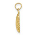10K Yellow Gold 2-D Polished Scallop Shell Charm Pendant - (A88-600)
