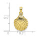 10K Yellow Gold 2-D Polished Scallop Shell Charm Pendant - (A88-600)