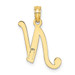 10K Yellow Gold Polished N Script Initial Charm Pendant - (A88-755)