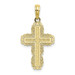 10K Yellow Gold Textured With Lace Trim Cross Charm Pendant - (A88-847) 10K Yellow Gold Textured With Lace Trim Cross Charm Pendant - (A88-847)