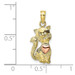 10K Two-tone Gold Cat With Heart Charm Pendant - (A88-891) 10K Two-tone Gold Cat With Heart Charm Pendant - (A88-891)
