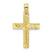 10K Yellow Gold Diamond-cut Block Cross Charm Pendant - (A88-895) 10K Yellow Gold Diamond-cut Block Cross Charm Pendant - (A88-895)