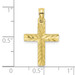 10K Yellow Gold Diamond-cut Block Cross Charm Pendant - (A88-895) 10K Yellow Gold Diamond-cut Block Cross Charm Pendant - (A88-895)