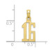 10K Yellow Gold Number 16 Pendant - (A88-933) 10K Yellow Gold Number 16 Pendant - (A88-933)