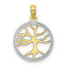 10K Yellow Gold 3-D Tree of Life In Round Frame Charm Pendant - (A89-407) 10K Yellow Gold 3-D Tree of Life In Round Frame Charm Pendant - (A89-407)