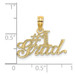 14K Yellow Gold #1 Grad Charm Pendant - (A89-543) 14K Yellow Gold #1 Grad Charm Pendant - (A89-543)