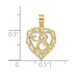 14K Yellow Gold E Script Initial In Heart Charm Pendant - (A90-592) 14K Yellow Gold E Script Initial In Heart Charm Pendant - (A90-592)