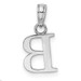 14K White Gold Polished B Block Initial Charm Pendant - (A90-678)