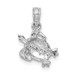 14K White Gold Textured Sea Turtle Charm Pendant - (A92-177)
