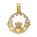 14K Yellow Gold Engraved Claddagh In Scallop Circle Charm Pendant - (A92-211) 14K Yellow Gold Engraved Claddagh In Scallop Circle Charm Pendant - (A92-211)