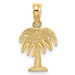 14K Yellow Gold Charleston Palm Tree Charm Pendant - (A92-336) 14K Yellow Gold Charleston Palm Tree Charm Pendant - (A92-336)
